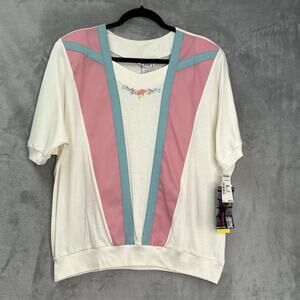 Vtg‎ 80s Deadstock Cricket Lane Set Colorblock Top Pull On Pants Womens XL